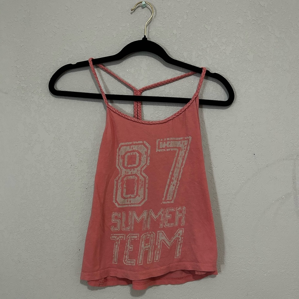 ‘87 summer team pink crop! Size small!